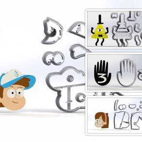 Cortador Kit Gravity Falls 4 Modelos Mod 2 Tamanho 8cm