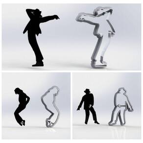 Cortador Kit Silhuetas Michael Jackson 3 Modelos Tamanho 6cm