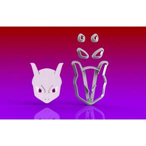 Cortador Pokemon Mewtow Rosto Modular Tamanho 5 Cm