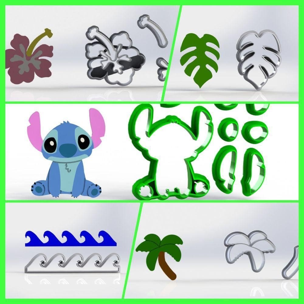 Cortador Kit Stitch 5 Modelos Tamanho 5cm