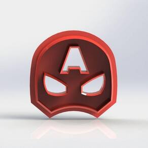 Cortador Capitão América Máscara Tamanho 3cm