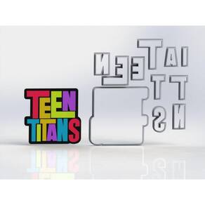 Cortador Jovens Titãns Logo Modular Tamanho 10cm