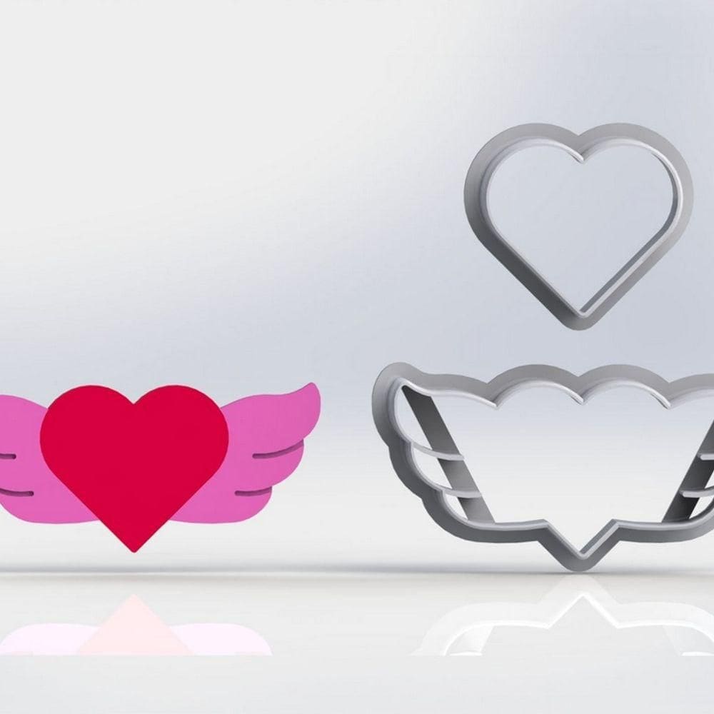 Cortador Dia Dos Namorados Coração com Asas Tamanho 7cm