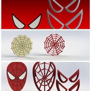 Cortador Kit Homem Aranha com 3 Modelos Tamanho 5cm