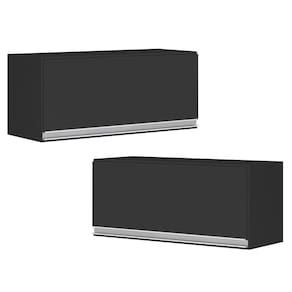 Kit 02 Armários Aéreo Multiuso 60cm 1Porta Basculante Preto