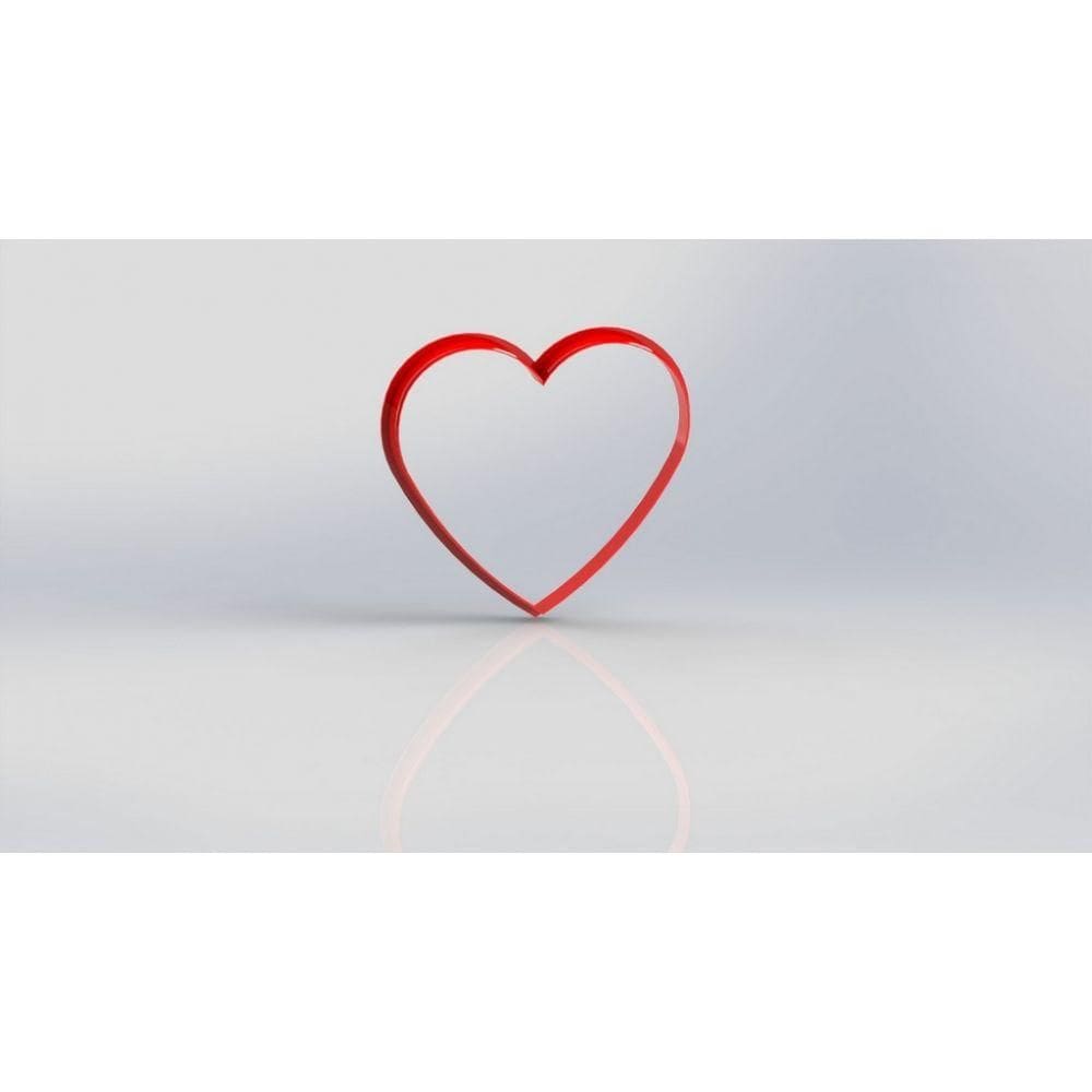 Cortador Coração Contorno Tamanho 2cm