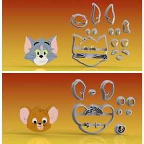 Cortador Kit Tom e Jerry Modulares Tamanho 6cm