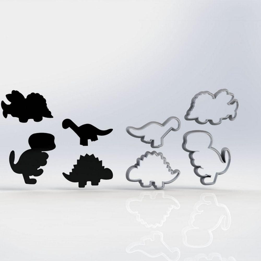 Cortador Kit Dinossauros Contornos Tamanho 5,5cm