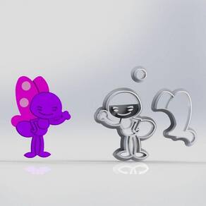 Cortador Galinha Pintadinha Borboleta Mod 2 Tamanho 6cm