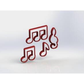 Cortador Kit Notas Musicais Mod 2 Tamanho 6cm