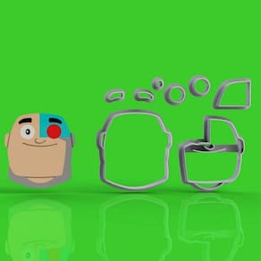 Cortador Jovens TitãNs Ciborgue Modular Tamanho 5cm