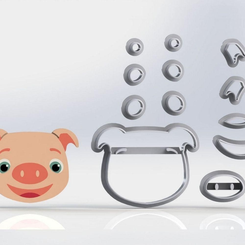 Cortador Cocomelon Porquinho Modular Tamanho 5cm