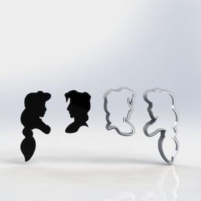 Cortador Aladin (aladdin) Silhuetas Aladin e Princesa Tamanho 5cm