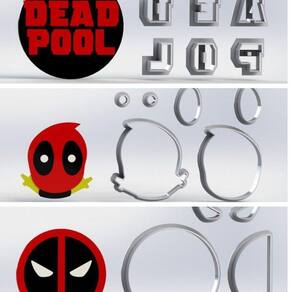 Cortador Kit Deadpool Cute 3 Modelos Tamanho 5cm