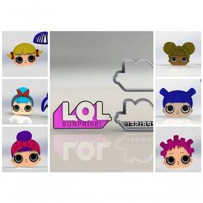 Cortador Kit Lol Surprise 6 Modelos e Logo Modulares Tamanho 6cm