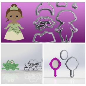 Cortador Kit Princesa Tiana Modular Tamanho 6cm