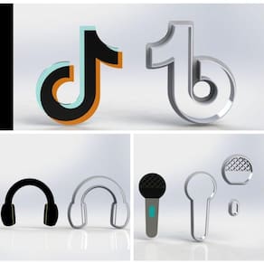 Cortador Kit Tik Tok Fone e Micro Fone Tamanho 6cm