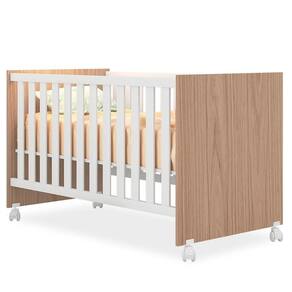 Berço Que Vira Mini Cama Doce Sonho Com Rodizios Carvalho Branco
