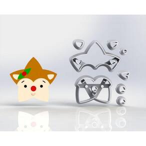 Cortador Natal Estrela Cervo Modular Tamanho 5cm