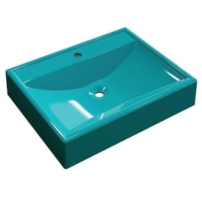 Cuba Pia De Apoio Para Banheiro Retangular Rt49 C08 Azul Turquesa