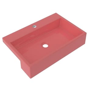 Cuba Pia Semi Encaixe Para Banheiro Retangular 54cm Xrt C08 Rosa