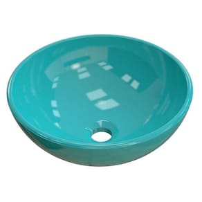 Cuba Pia De Apoio Para Banheiro Redonda Bowl 35 C08 Azul Turquesa