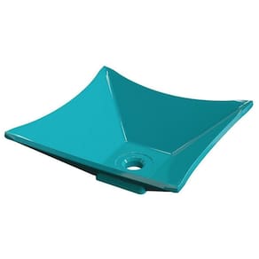 Cuba Pia De Apoio Para Banheiro Quadrada Luxo 30 C08 Azul Turquesa
