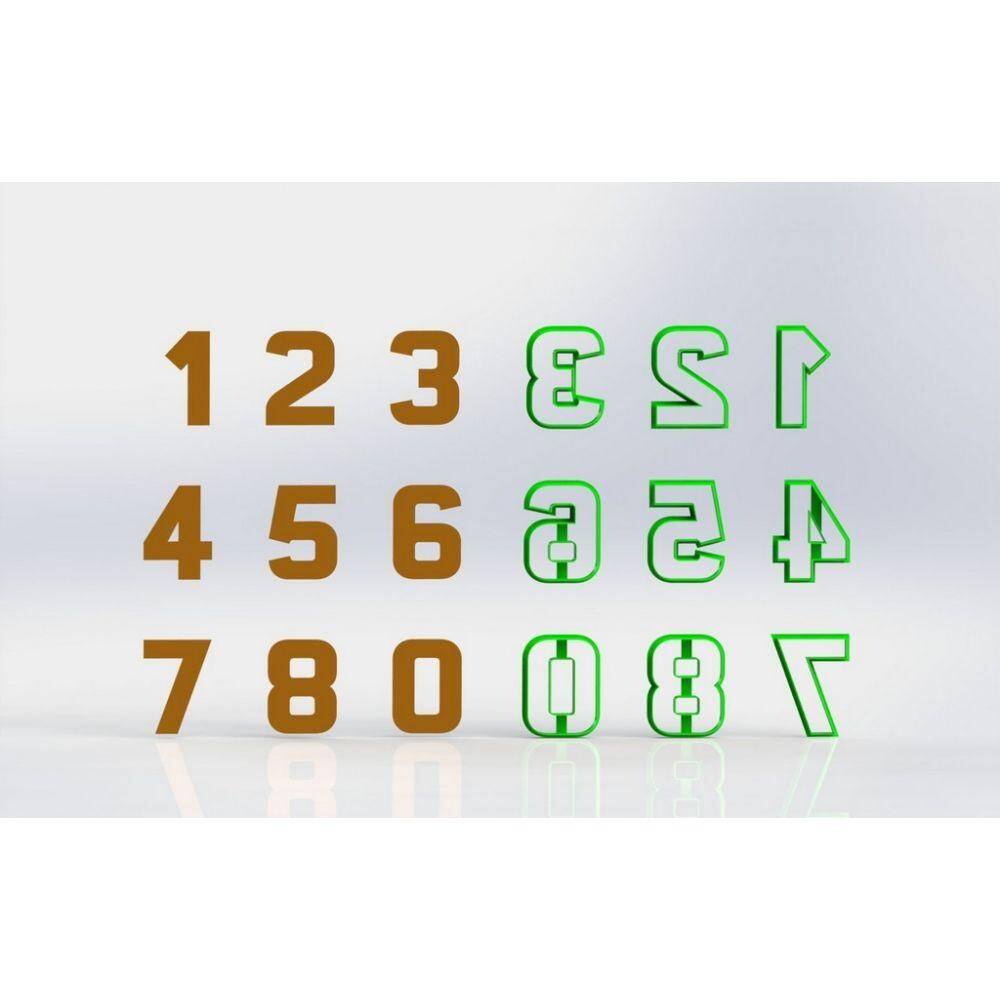 Cortador Números Para Donuts - Slim Fit Tamanho 7 Cm