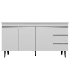 Balcão Gabinete De Pia Sem Tampo 150Cm 3 Portas 3 Gavetas Andréia Branco - Ajl Móveis