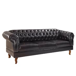 Namoradeira Chesterfield Duque Clássica 3 Lugares Via Encanto Courano Preto