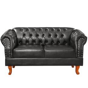 Namoradeira Chesterfield Duque 2 Lugares Via Encanto Courano Preto