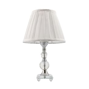 Abajur De Vidro Com Cúpula Tecido Bivolt 35cm