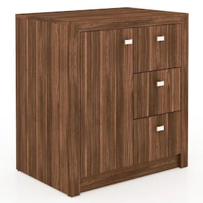 Armário 03 Gavetas E 01 Porta Para Home Office Me4111 Nogal