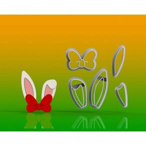 Cortador Páscoa - Coelho Orelhas Modular Tamanho 4 Cm