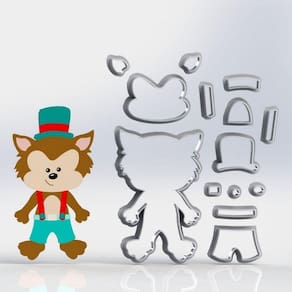 Cortador Lobo Mau Corpo Modular Tamanho 10cm