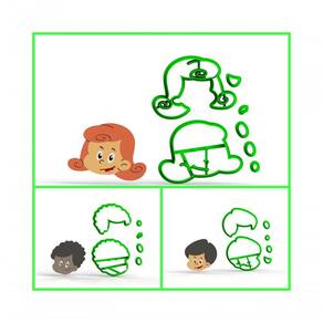 Cortador Kit 3 Palavrinhas - 3 Personagens Modulares Tamanho 5 Cm