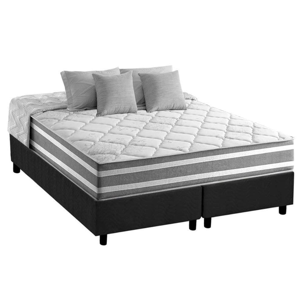 Cama Box King: Colchão Molas Anjos Superlastic Duo Sono + Base Crc Suede Gray(193X203)