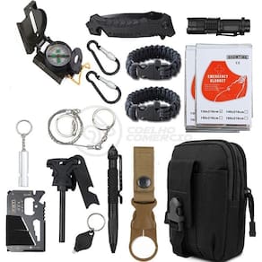 Bolsa Preta Conjunto De Sobrevivência Camping