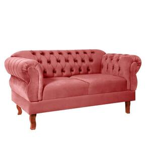 Namoradeira 2 Lugares Chesterfield Elisabeth Via Encanto Veludo Rosa
