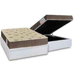 Cama Box Baú Casal: Colchão Ortopédico Orthoflex D33 / Ep Matera + Base Crc Courano White(138X188)