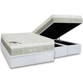 Cama Box Baú King: Colchão Molas Ensacadas Castor Summer & Winter + Base Ctc White(193X203)