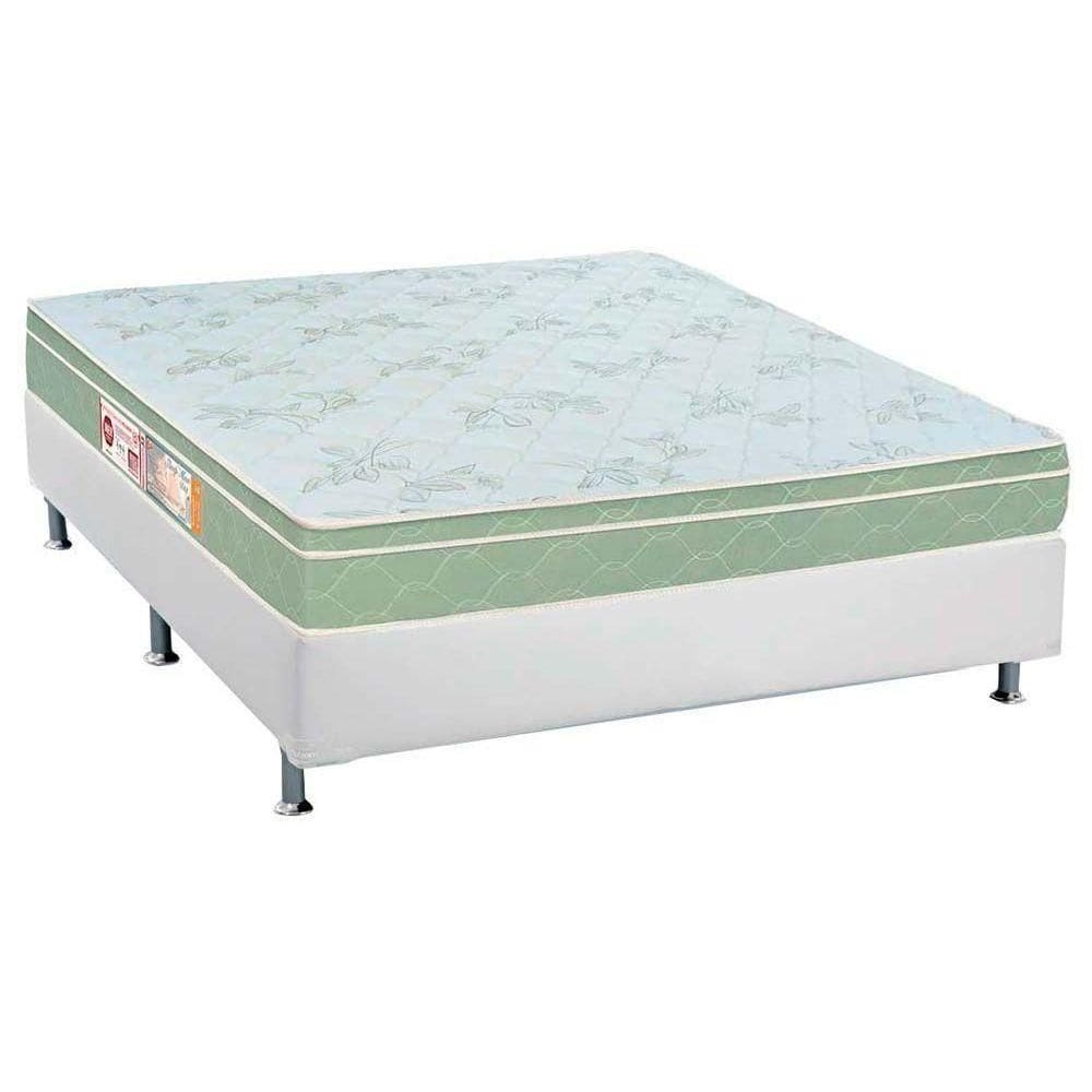 Cama Box Casal: Colchão Espuma D33 Castor Sleep Max + Base Crc Courano White(138X188)