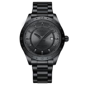 Relógio De Quartzo Design Ouro Aço Inoxidável Com Ponteiross Preto