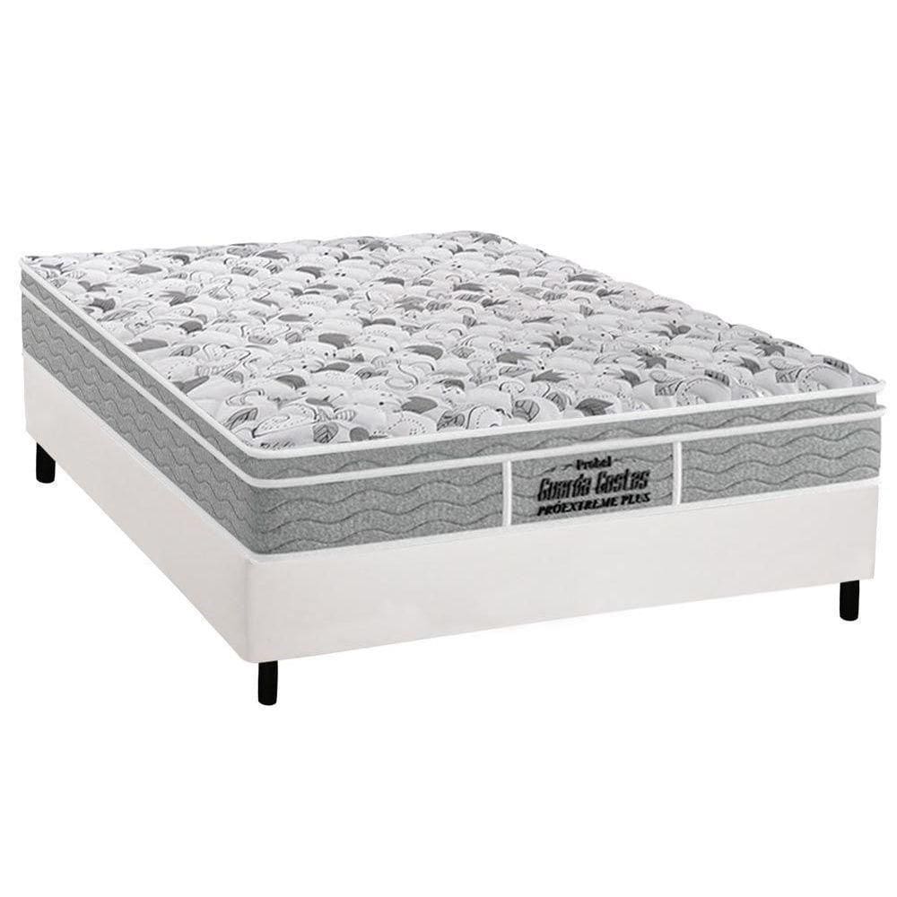 Cama Box Casal: Colchão Anatômico Probel D45/Ep Guarda Costas Próextreme Plus + Base White(138X188)