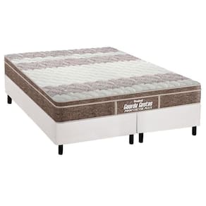 Cama Box Queen: Colchão Ortopédico Probel D33/Ep Guarda Costas Próintense Plus + Base White(158X198)