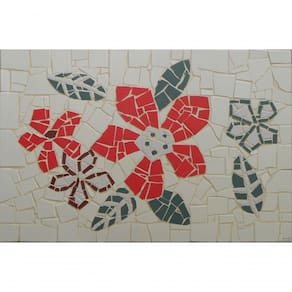 Mesa Em Mosaico Retangular Hibiscus - Somente O Tampo Tamanho 50x100cm
