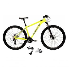 Bicicleta Aro 29 Absolute Nero 4 Câmbio Shimano Deoare E Altus 27v Freio Hidráulico Garfo Trava - Amarelo Tam.19