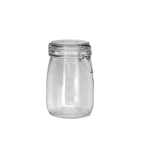 Kit 5 Potes De Vidro Hermético Tampa Vedação Conserva 1l