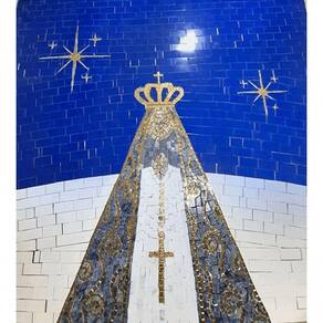 Mosaico Da Nossa Senhora De Aparecida Tamanho 180x180cm