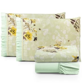 Jogo De Cama Lençol Queen Minuano 100% Algodão 4 Peças - Verde